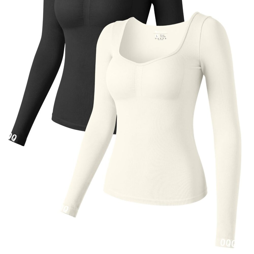 NWOT OQQ Women's Long Sleeve White (L)